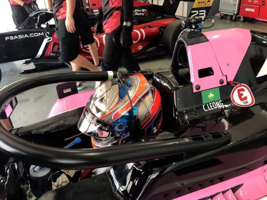 Charles Leong in the cockpit of the Oloi F3 car
